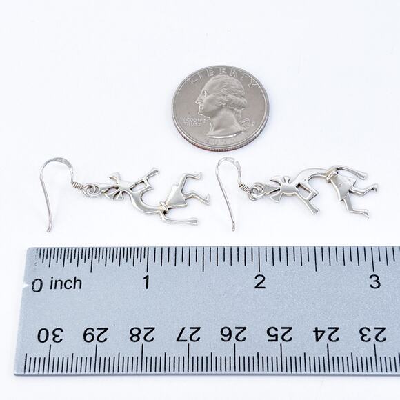 Vintage Sterling Silver 925 Kokopelli Dangle Earrings - Picture 8 of 8